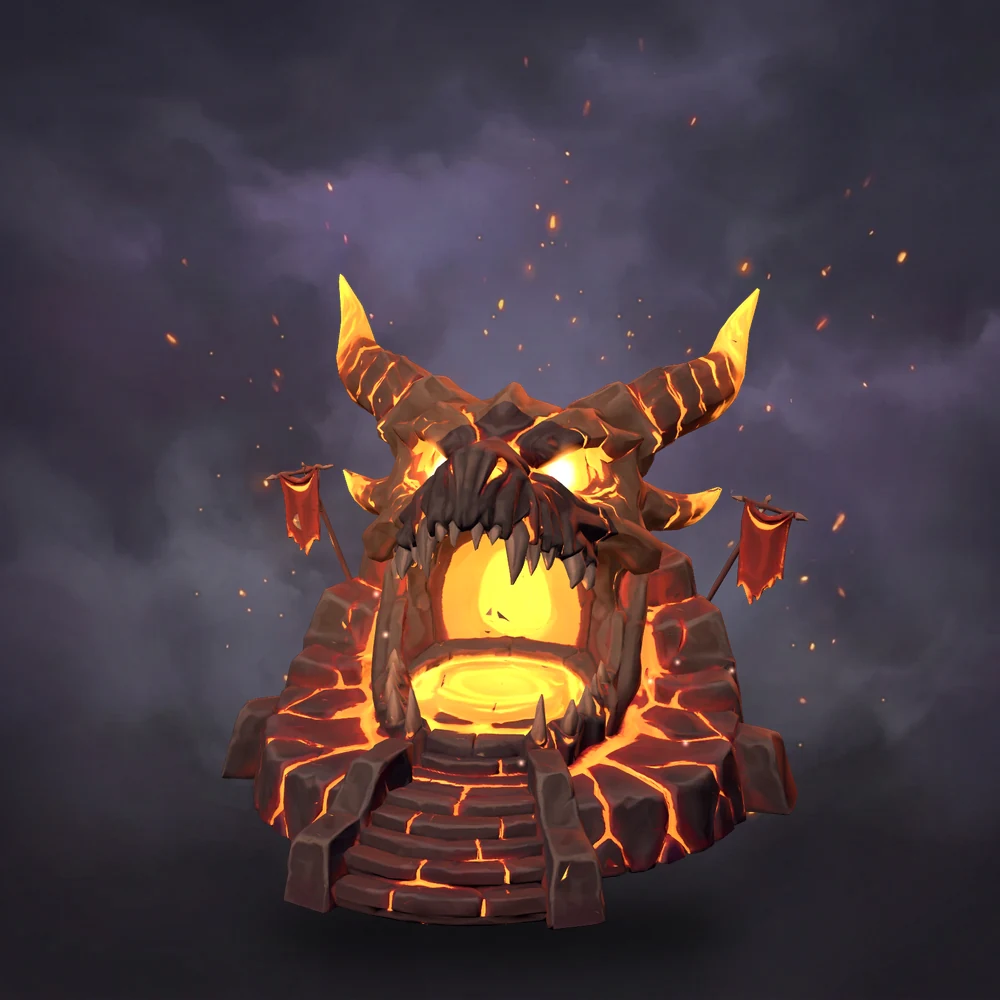 The Deccan well: a fire font in the jaws of a dragon skull