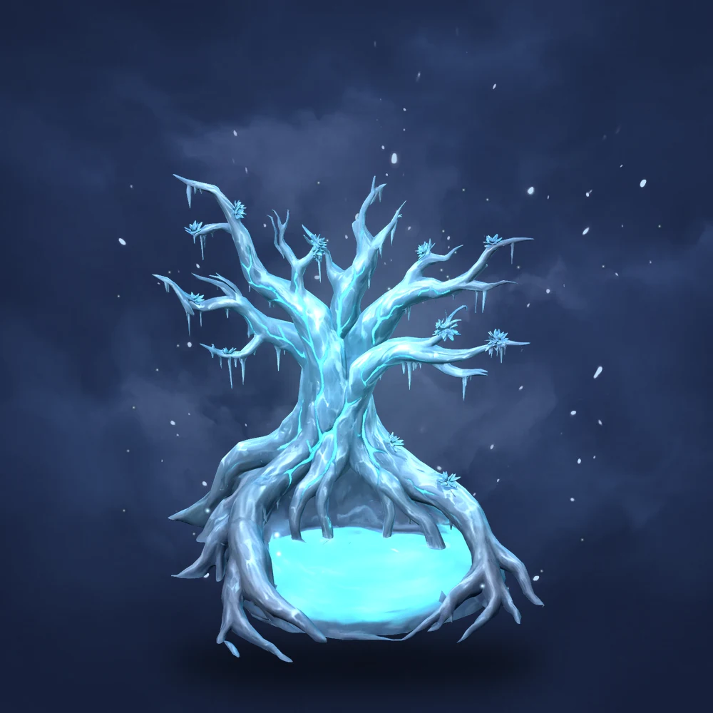 The Glacic well: a pool at the roots of a frozen tree